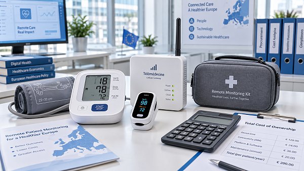 How much does remote patient monitoring cost per patient in Europe?