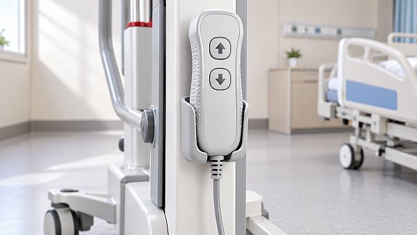 Can ergonomic patient hoist controls reduce caregiver hand strain?
