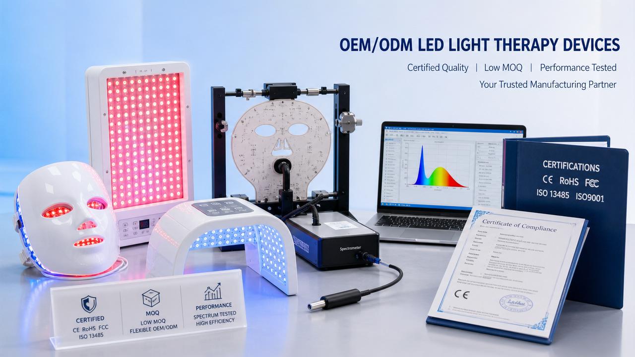How to Choose an LED Therapy Devices Factory for OEM: Certifications, MOQ, and Testing