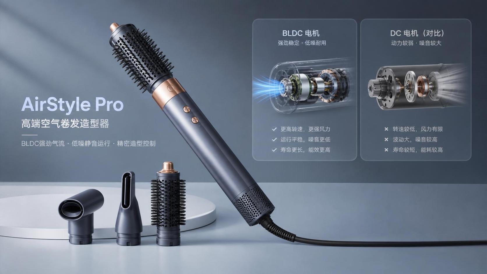 Air-Wrap Styler BLDC vs DC Motor: Noise, Lifespan, Airflow, and Styling Control