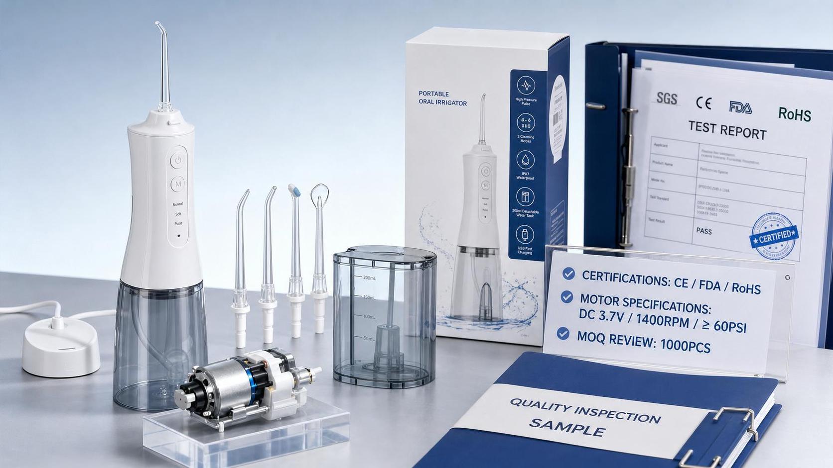 Water Flosser OEM Supplier Checklist: Certifications, Motor Specs, and MOQ Questions