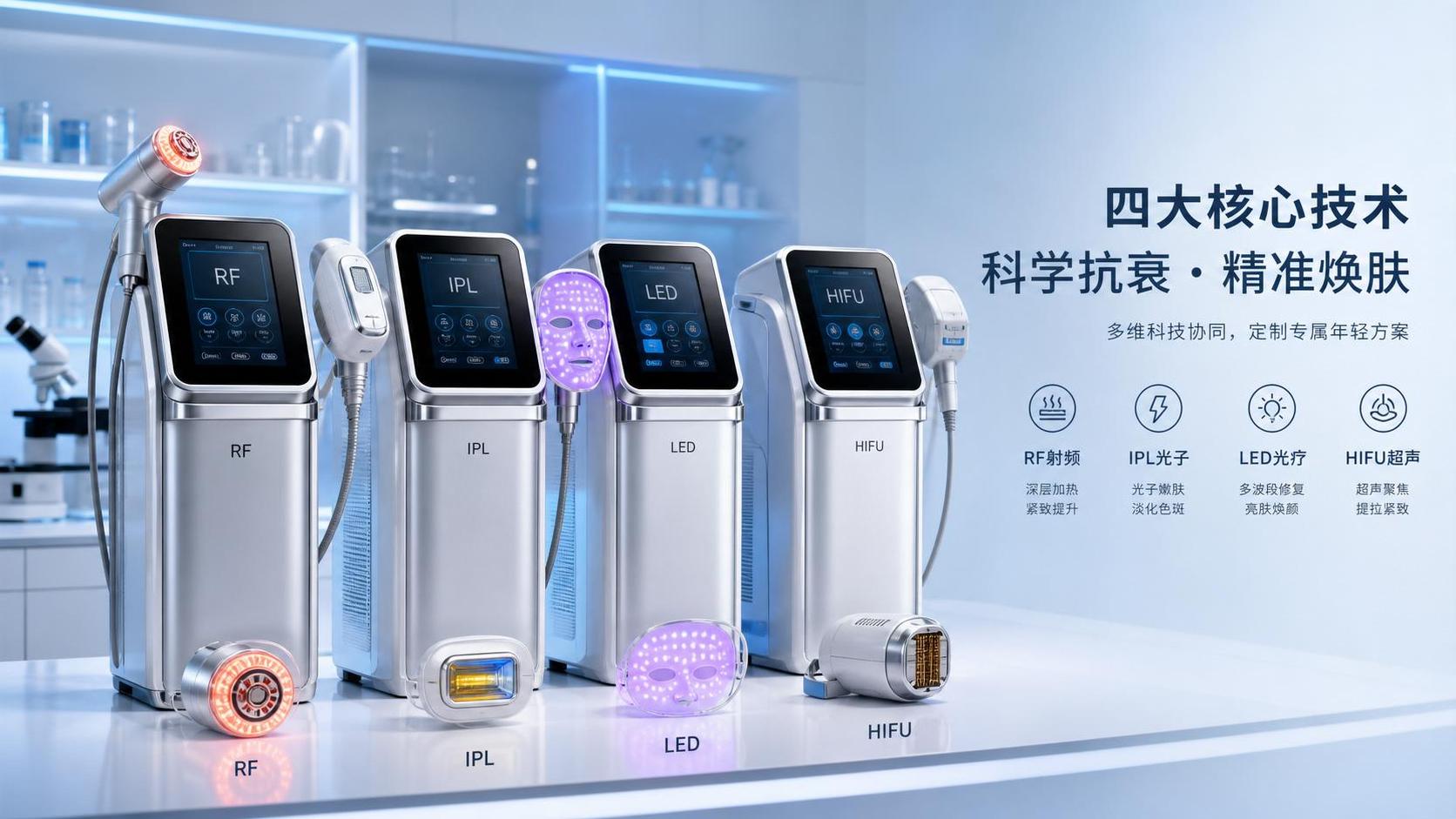 Anti-Aging Technology Explained: RF, IPL, LED, and HIFU Differences by Skin Concern