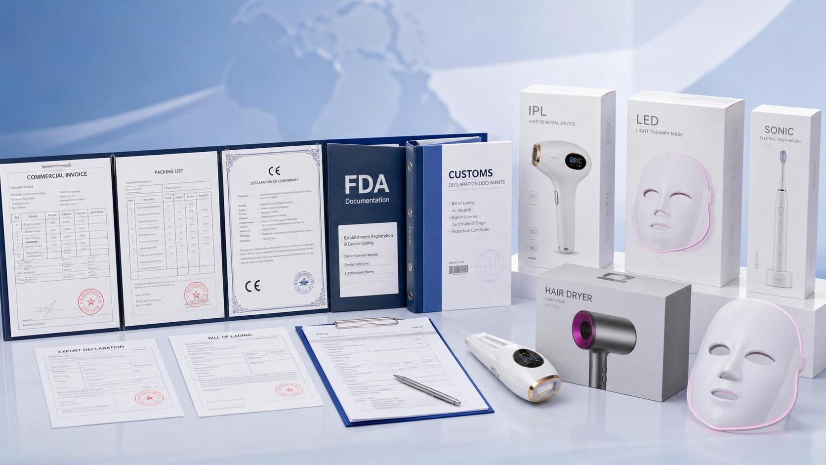 Beauty Tech Export Documentation Checklist for FDA, CE, and Customs Clearance