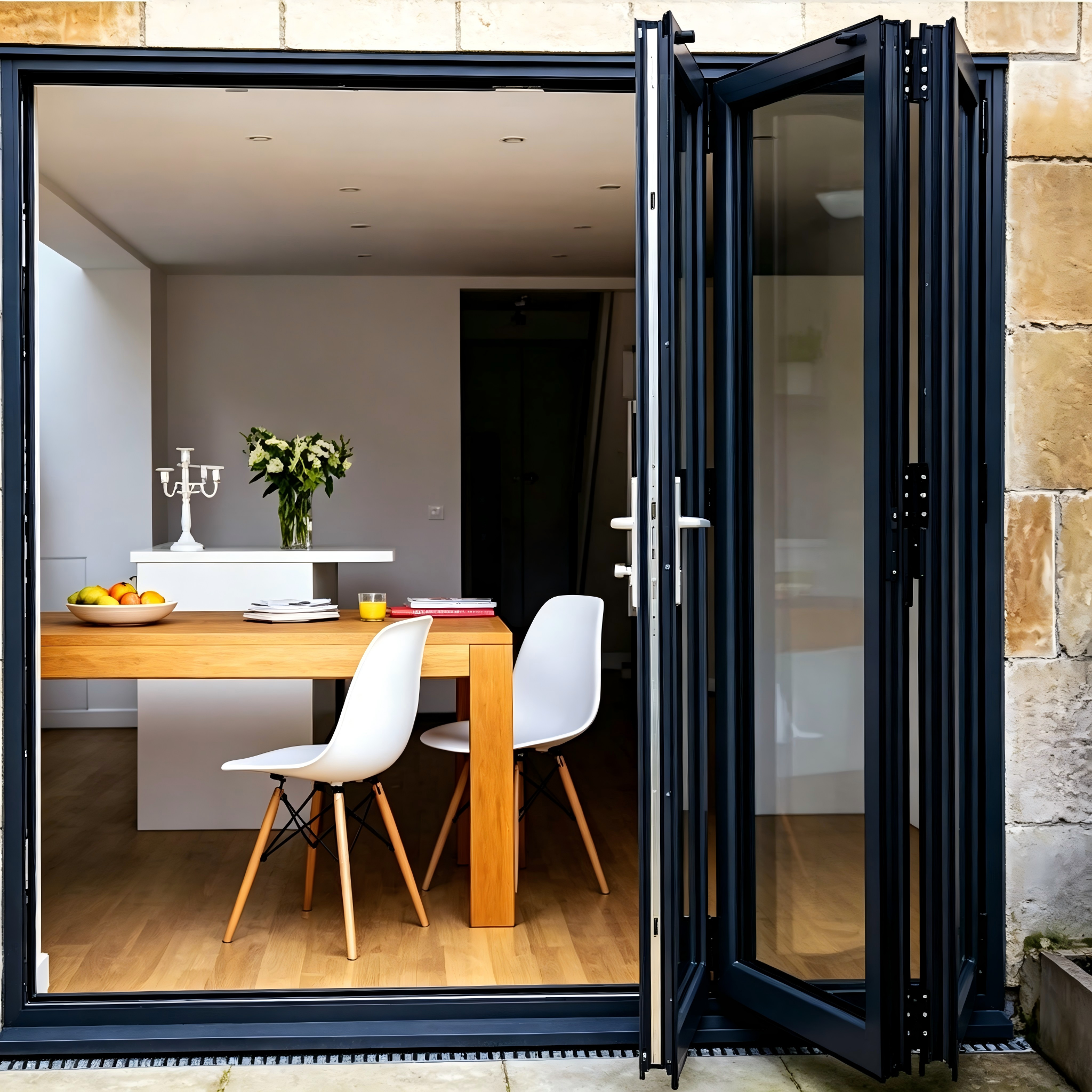 New Model Aluminum Accordion Victorian Fashion Bi Folding Glass Doors for Balcony