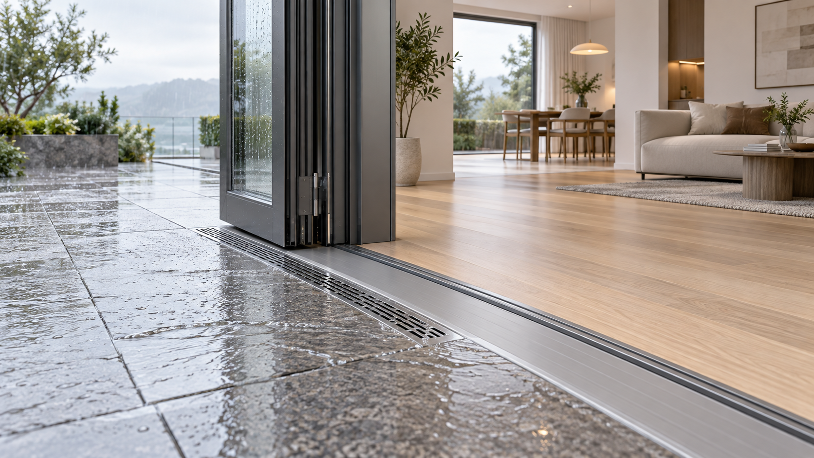 Low Threshold Folding Doors: Avoiding Water Ingress in Barrier-Free Building Entrances