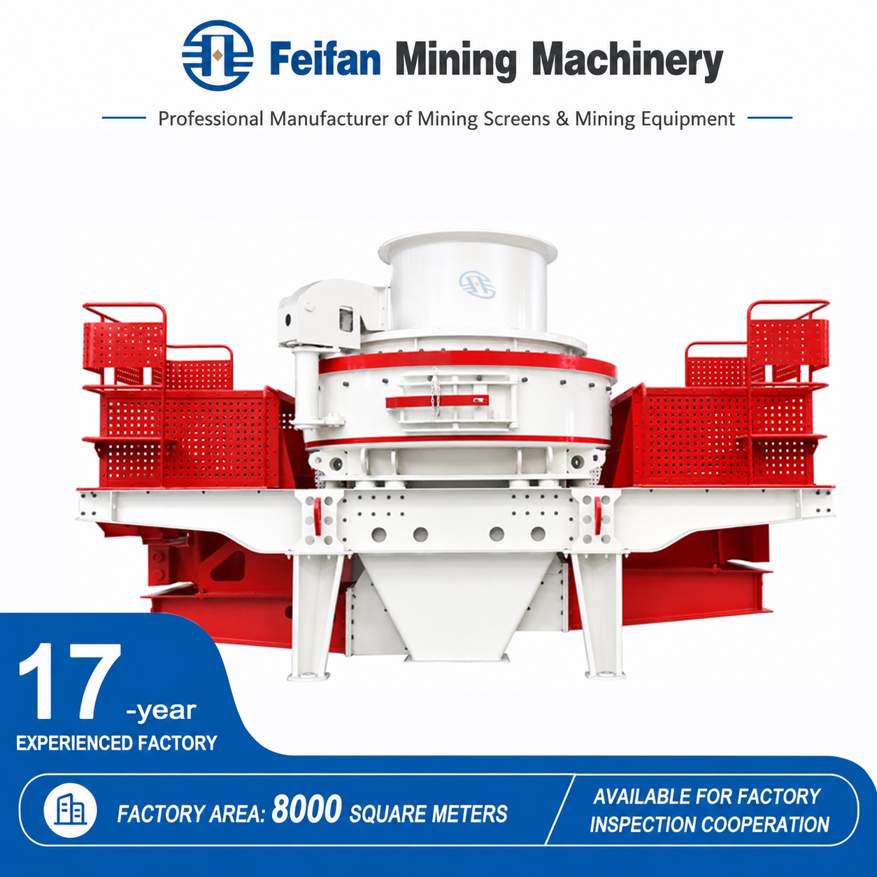 FEIFAN Mine Tailings Special Processing VSI-8000 With Dual Rock Modes And Max Feed 45mm For Sand And Aggregate Production VSI Crusher