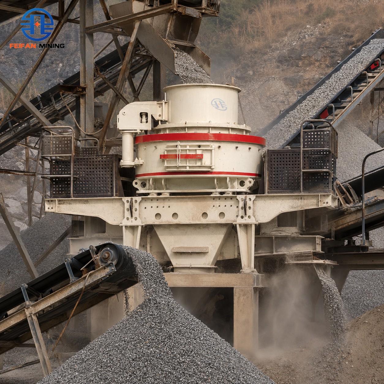 OEM Low Operation Cost VSI-6000 With Closed Rotor And Annular Liner For Old Mine Waste Recovery And Asphalt Aggregate Machine