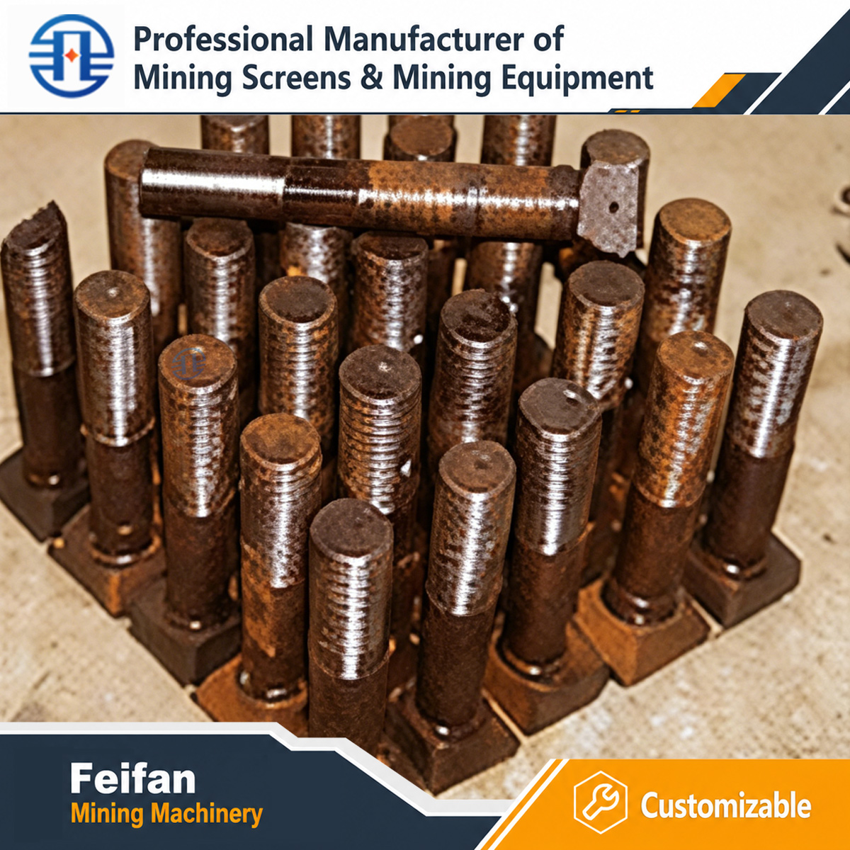 FEIFAN OEM Crusher Spare Parts Rotor Assembly Main Shaft Bearing Housing For Jaw Cone Impact Crusher Machine