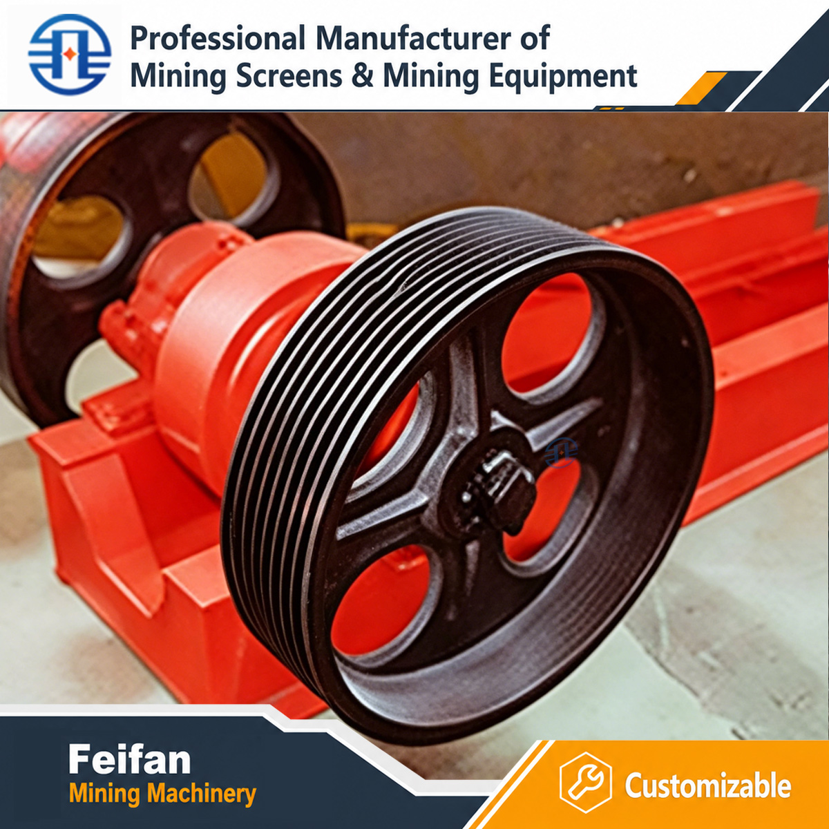 FEIFAN OEM Crusher Spare Parts Rotor Assembly Main Shaft Bearing Housing For Jaw Cone Impact Crusher Machine
