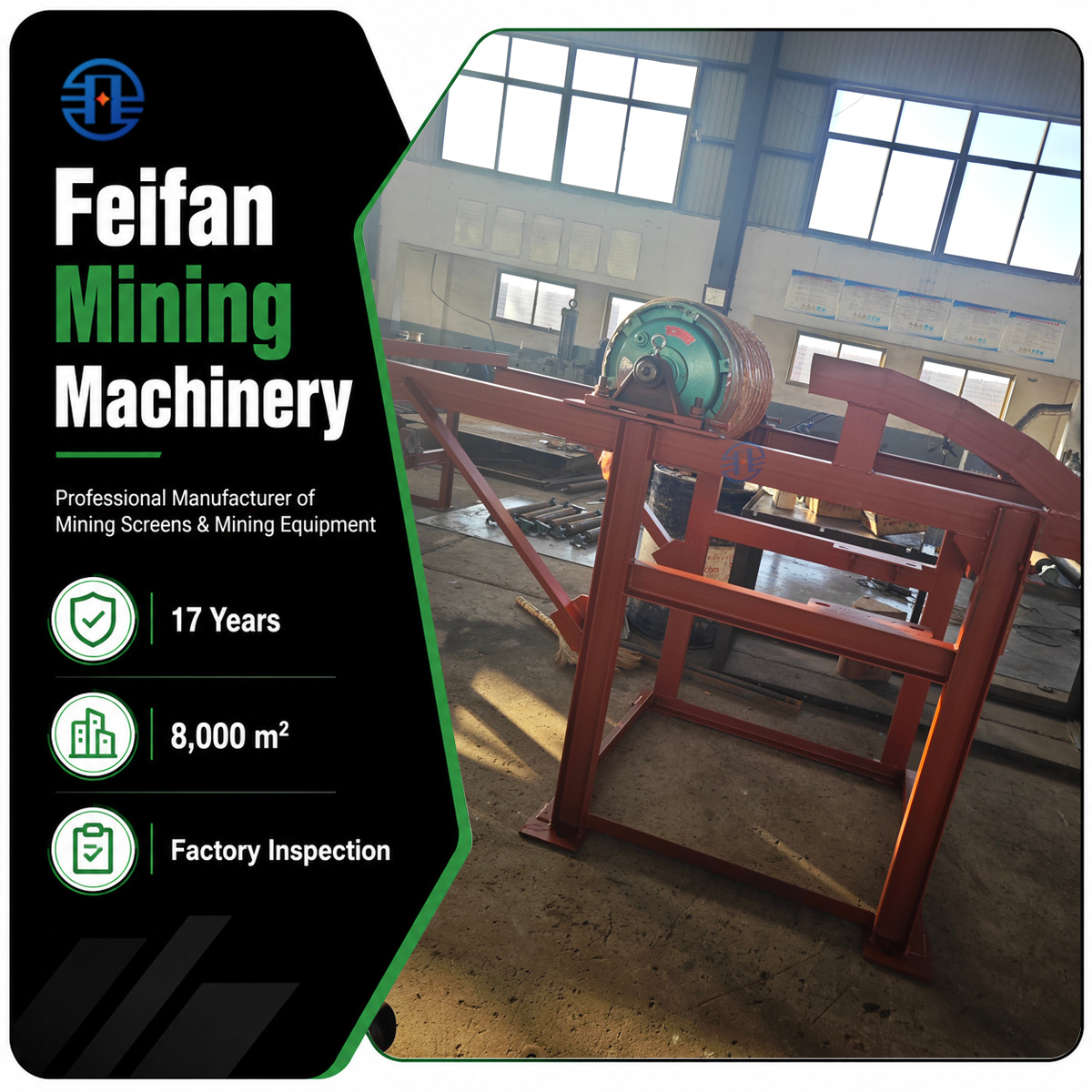 FEIFAN OEM Customizable Polyurethane And Rubber Coated Conveyor Idler Roller For Sand Gravel Production Line Belt Conveyor Parts
