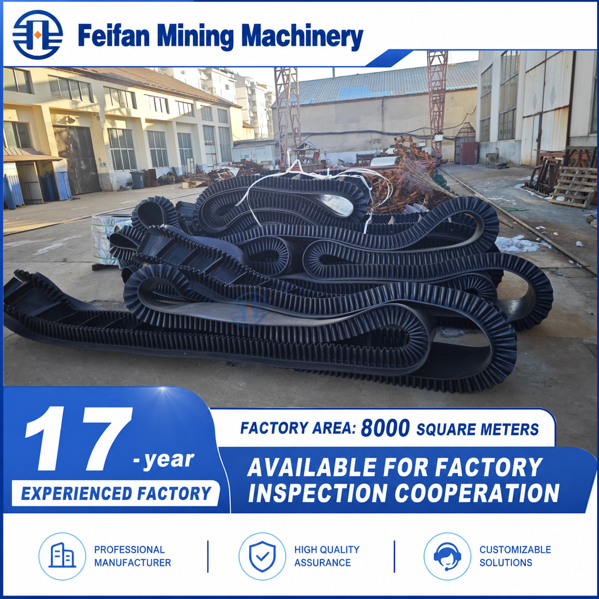 FEIFAN OEM Customizable Polyurethane And Rubber Coated Conveyor Idler Roller For Sand Gravel Production Line Belt Conveyor Parts