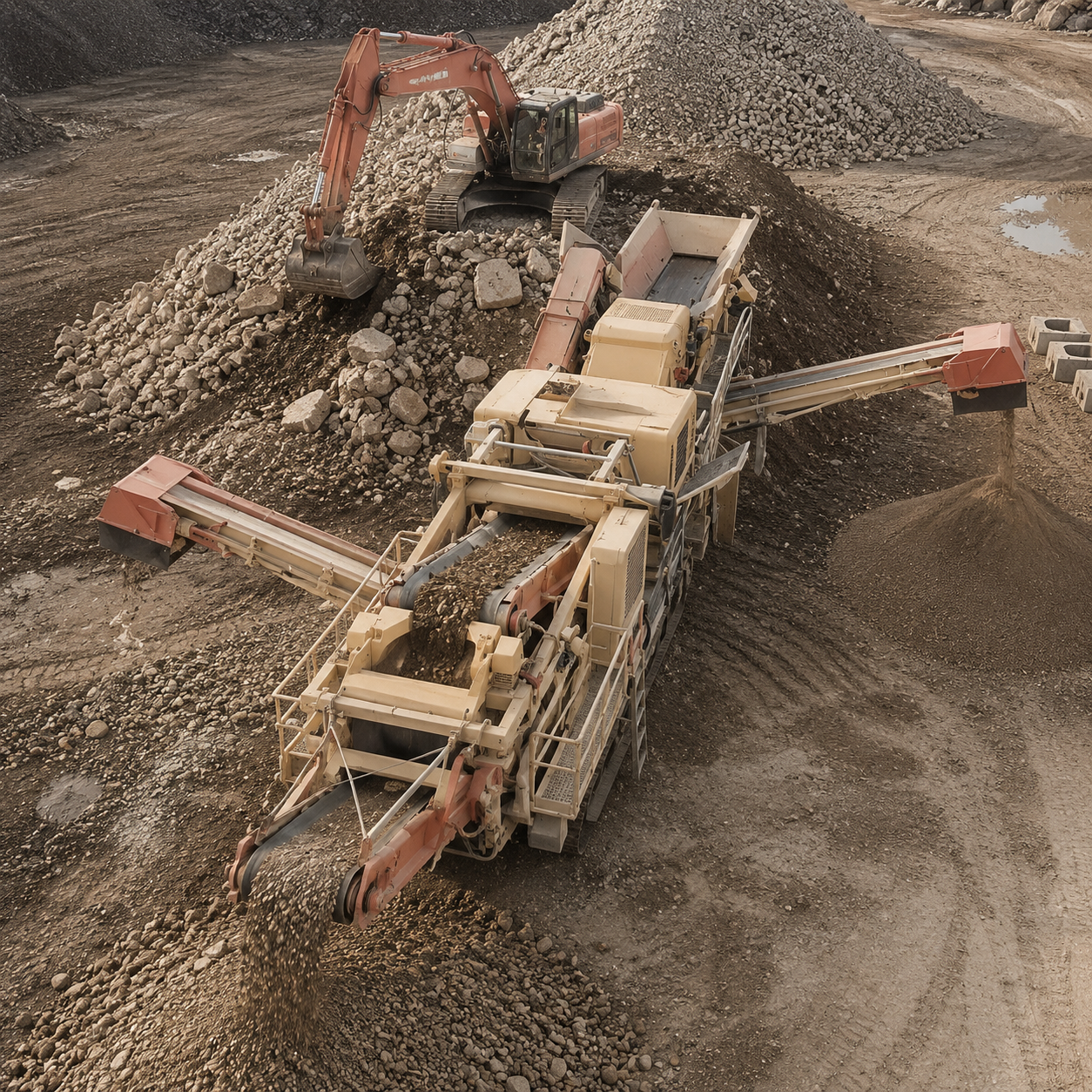 Durable Track Mounted Crushing Screening Equipment For Hard Rock Quarry Production Mobile Crushing Plant