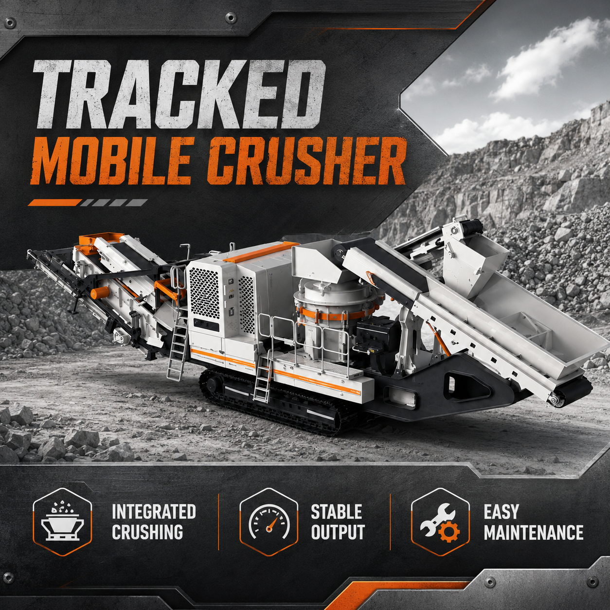 FEIFAN OEM Portable Mining Crushing and Screening Production Line Equipment with Fast Setup and No Foundation Required Tracked Mobile Crushing Plant