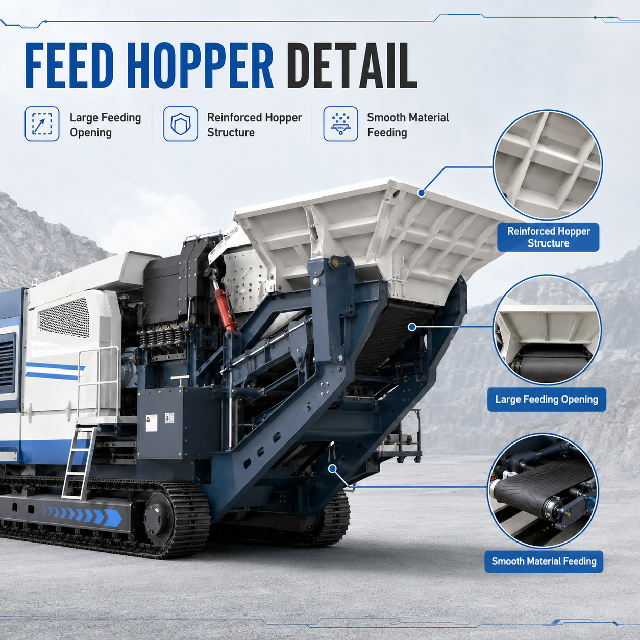 FEIFAN OEM Mining Grade Stone Crushing And Screening System For Sand Aggregate Crawler Mobile Crushing Station