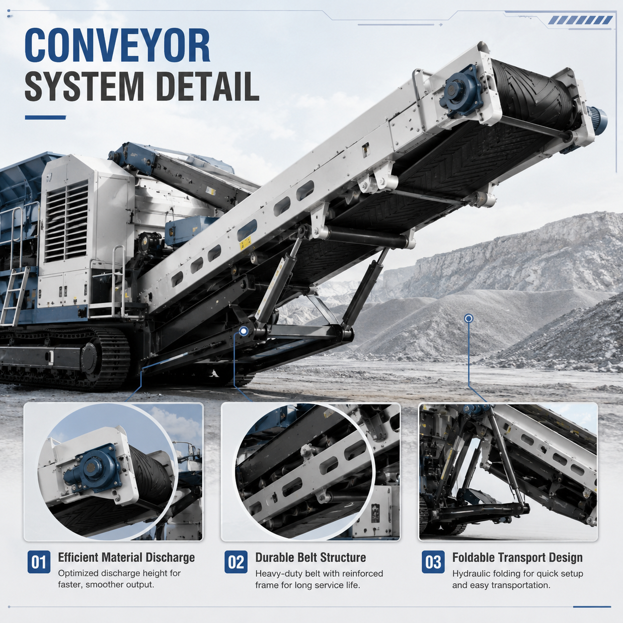 Durable Track Mounted Crushing Screening Equipment For Hard Rock Quarry Production Mobile Crushing Plant
