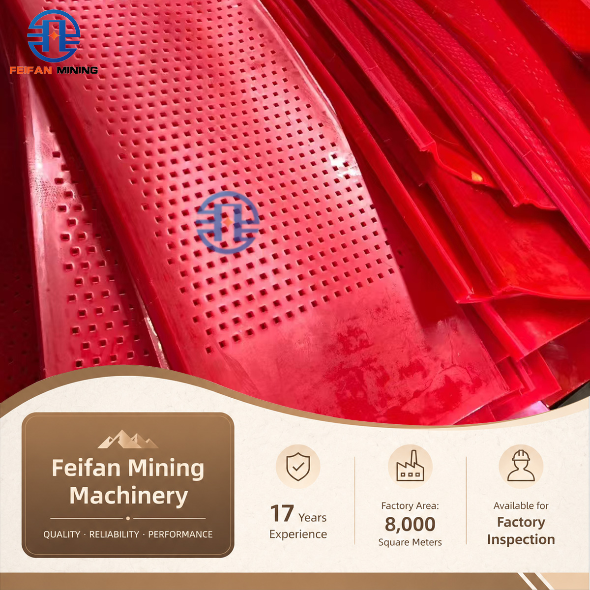 OEM polyurethane rubber anti blocking trommel mine screen mesh panel vibrating screen mesh