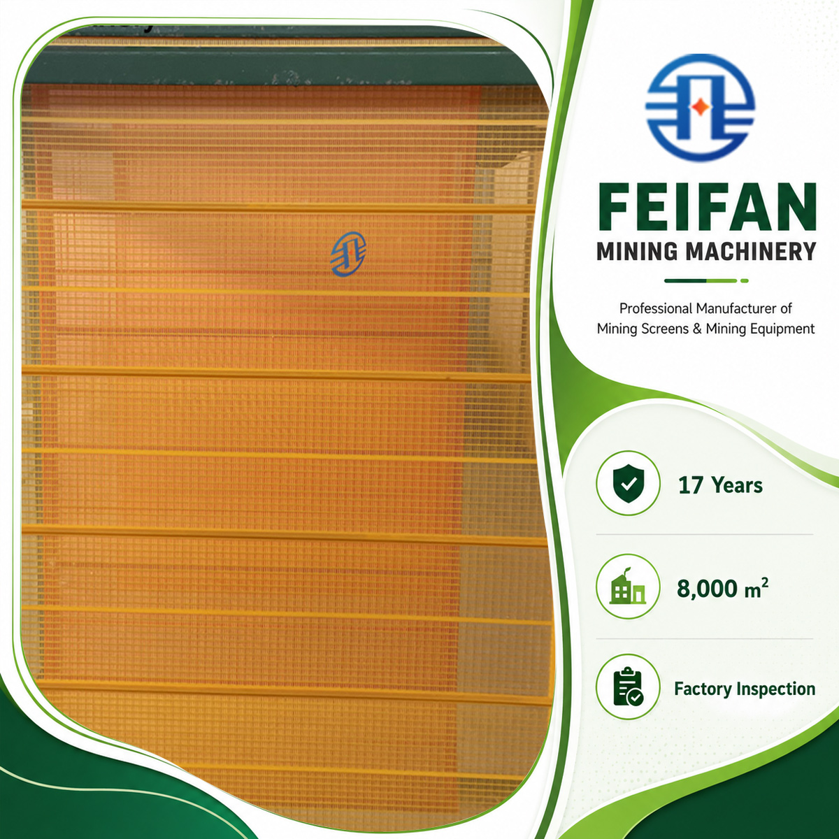 FEIFAN OEM High Tensile Manganese Steel Woven Crimped Wire Mesh for Mining Quarry Crusher mesh