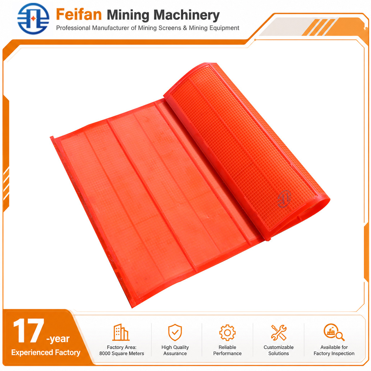FEIFAN OEM 8ft by 4ft Metal Screen Mesh for Removing Rock from Sand Stone Crusher mesh