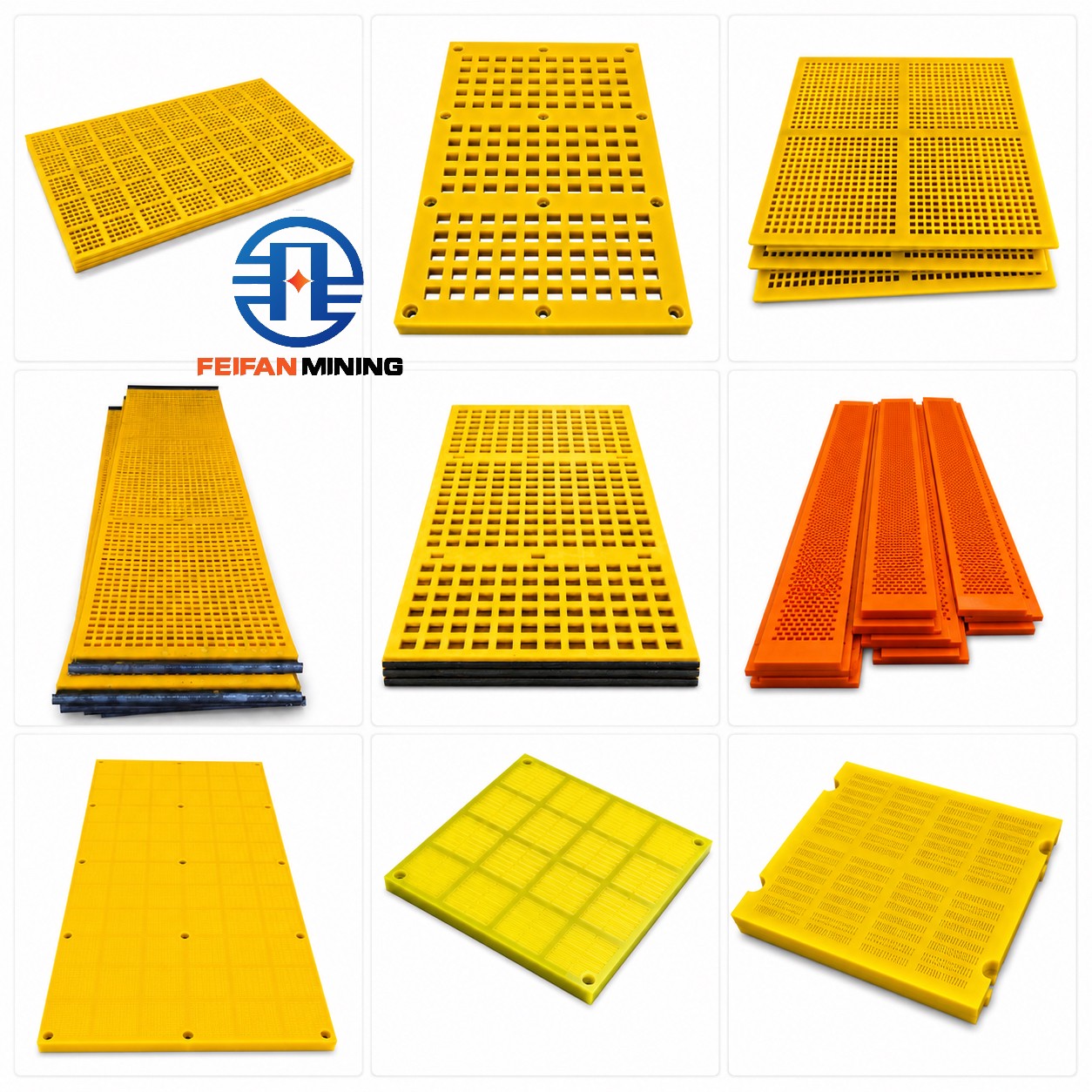 FEIFAN OEM Anti Clogging Self Cleaning Polyurethane Screen Panel for Wet Sand Washing Mining Aggregate Screening Media