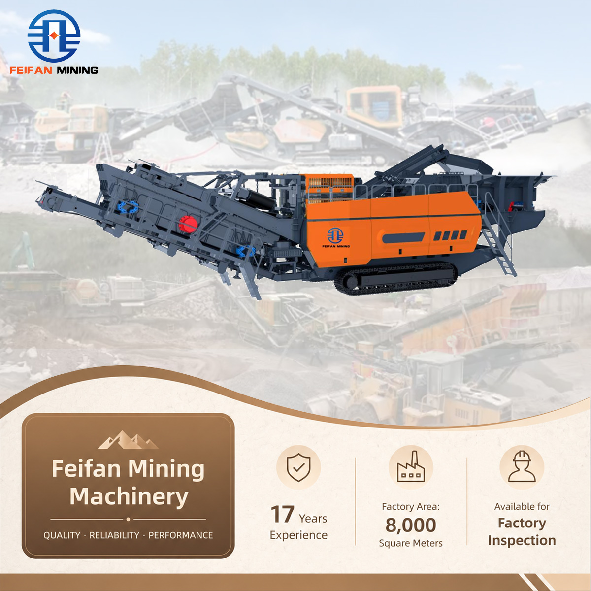 Durable Track Mounted Crushing Screening Equipment For Hard Rock Quarry Production Mobile Crushing Plant