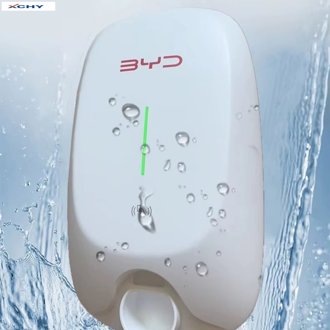 شاحن سيارة كهربائية BYD أصلي 7KW، شاحن سيارة كهربائية منزلي جديد، مع ملحق قارئ بطاقات بواجهة CCS.