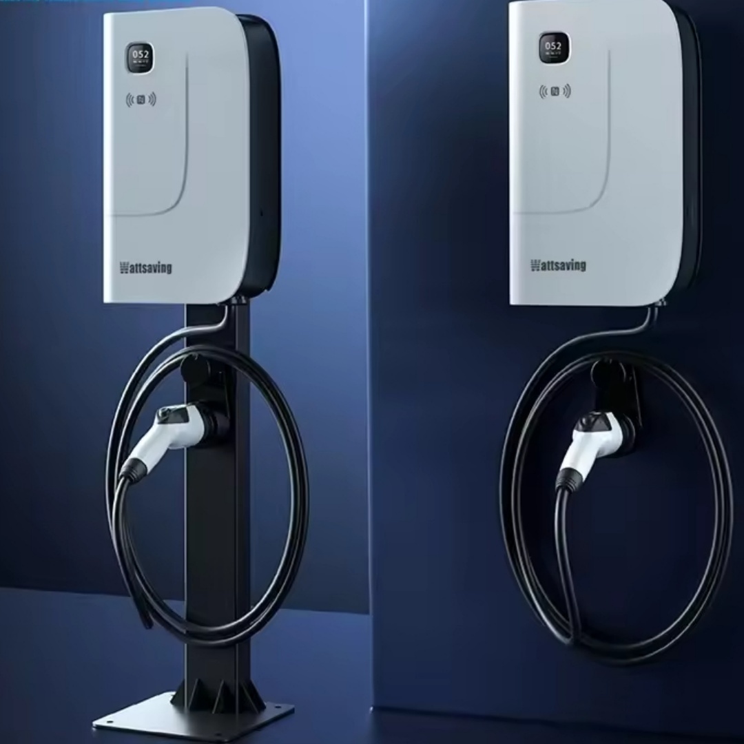 Wattsaving HQ30 Neo 30kW 80A 380V شاحن سريع بالتيار المستمر, صندوق شحن ذكي مثبت على الحائط مع التحكم عبر التطبيق, مناسب للمركبات الكهربائية (أبيض)