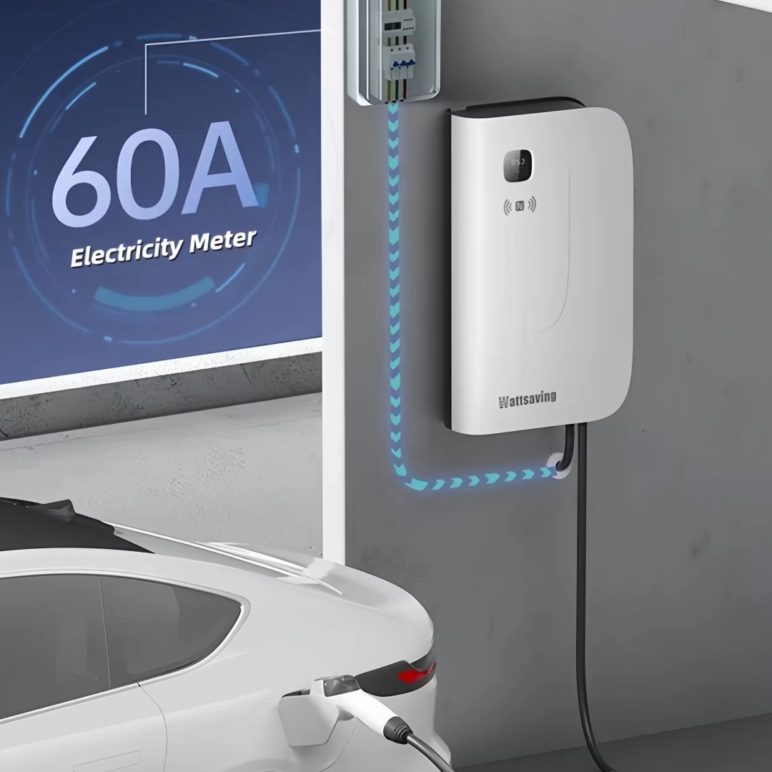 Wattsaving HQ30 Neo 30kW 80A 380V Cargador rápido DC, Caja de carga inteligente montada en la pared con control por App, Adecuado para vehículos eléctricos (Blanco)
