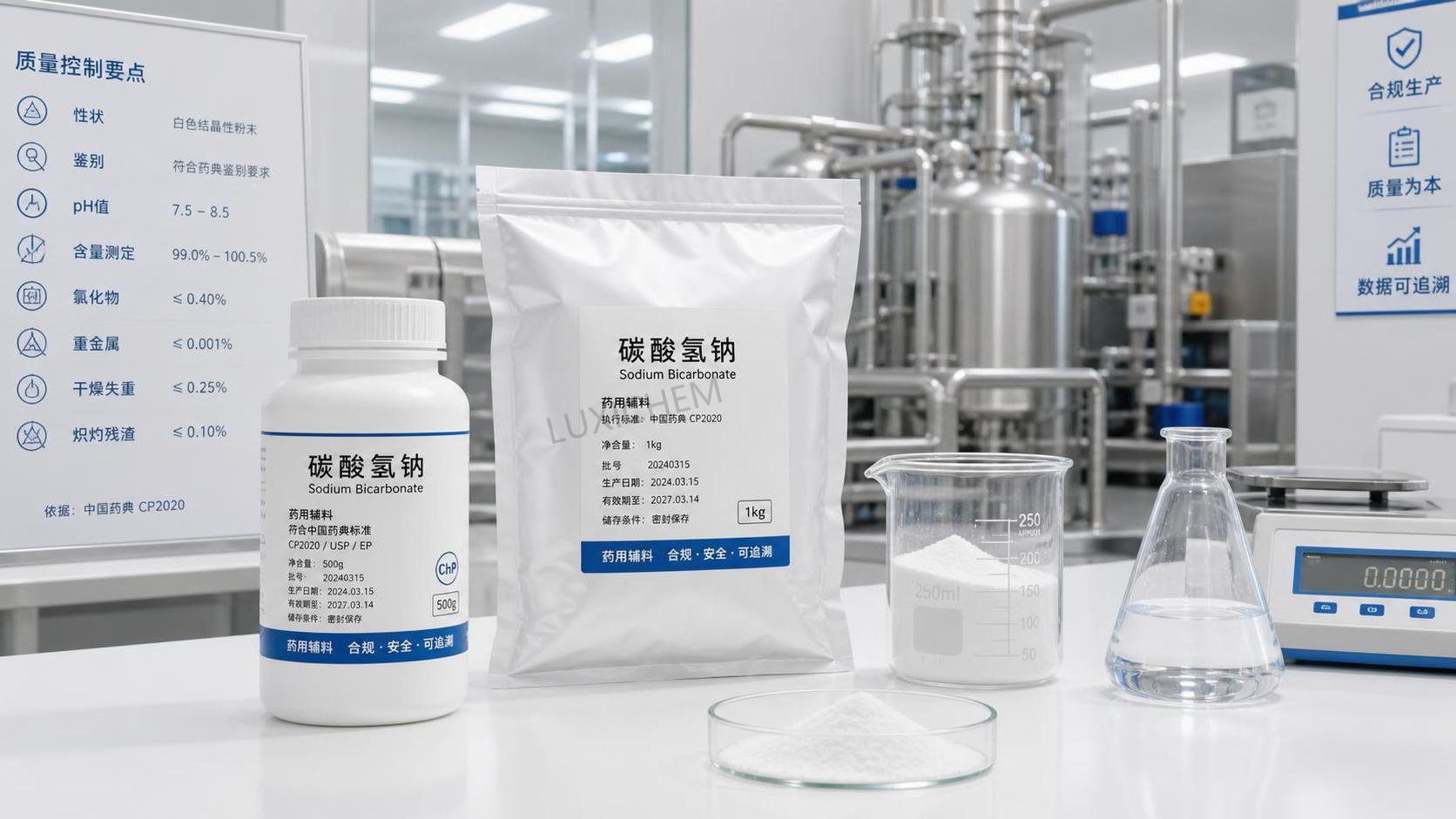 Quelles sont les normes les plus importantes lors de l’approvisionnement en bicarbonate de sodium à usage médical