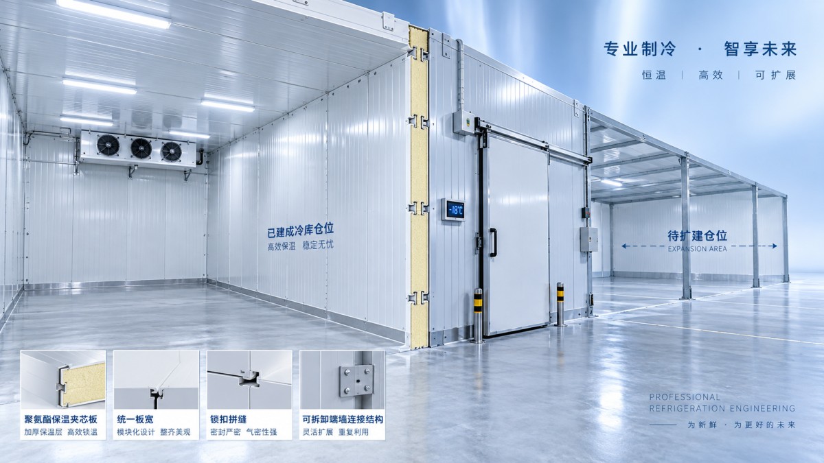 What cold room panel size works for modular expansion? Que tamanho de painel para câmara frigorífica é adequado para expansão modular?