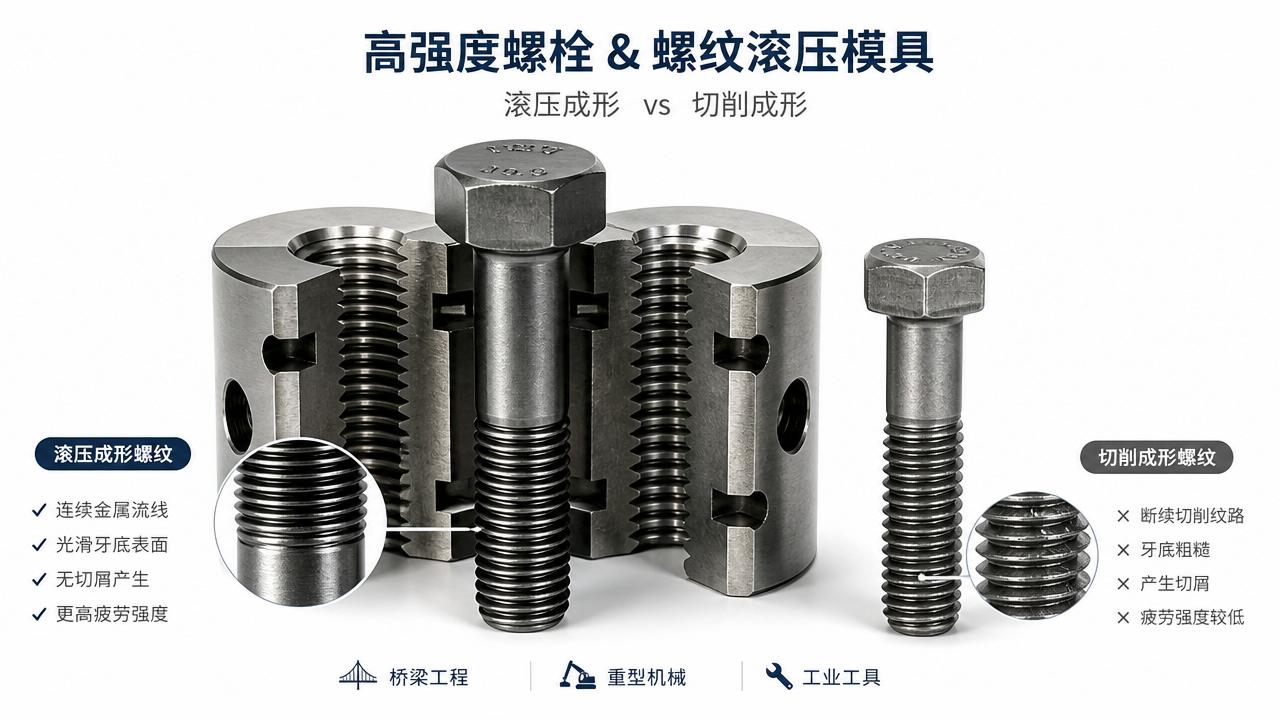 Why thread rolling improves strength without cutting metal