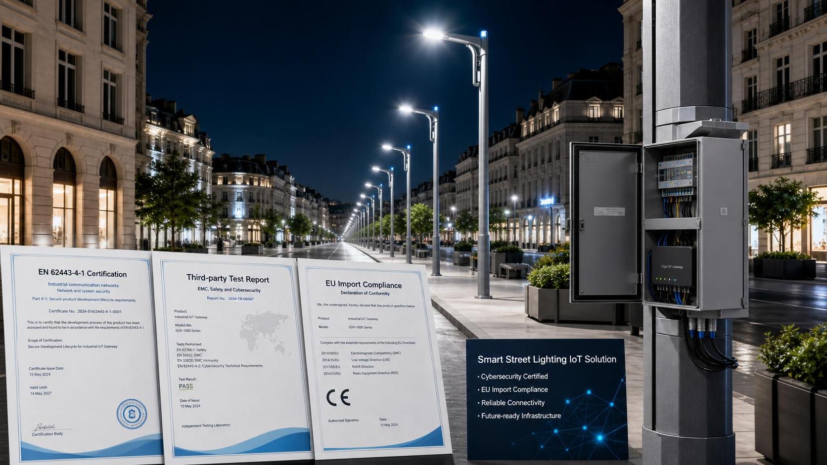 EU Requires EN 62443-4-1 for Smart Street Lighting IoT Imports