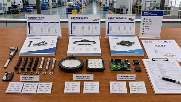 What should an industrial product specification template include for supplier comparison?