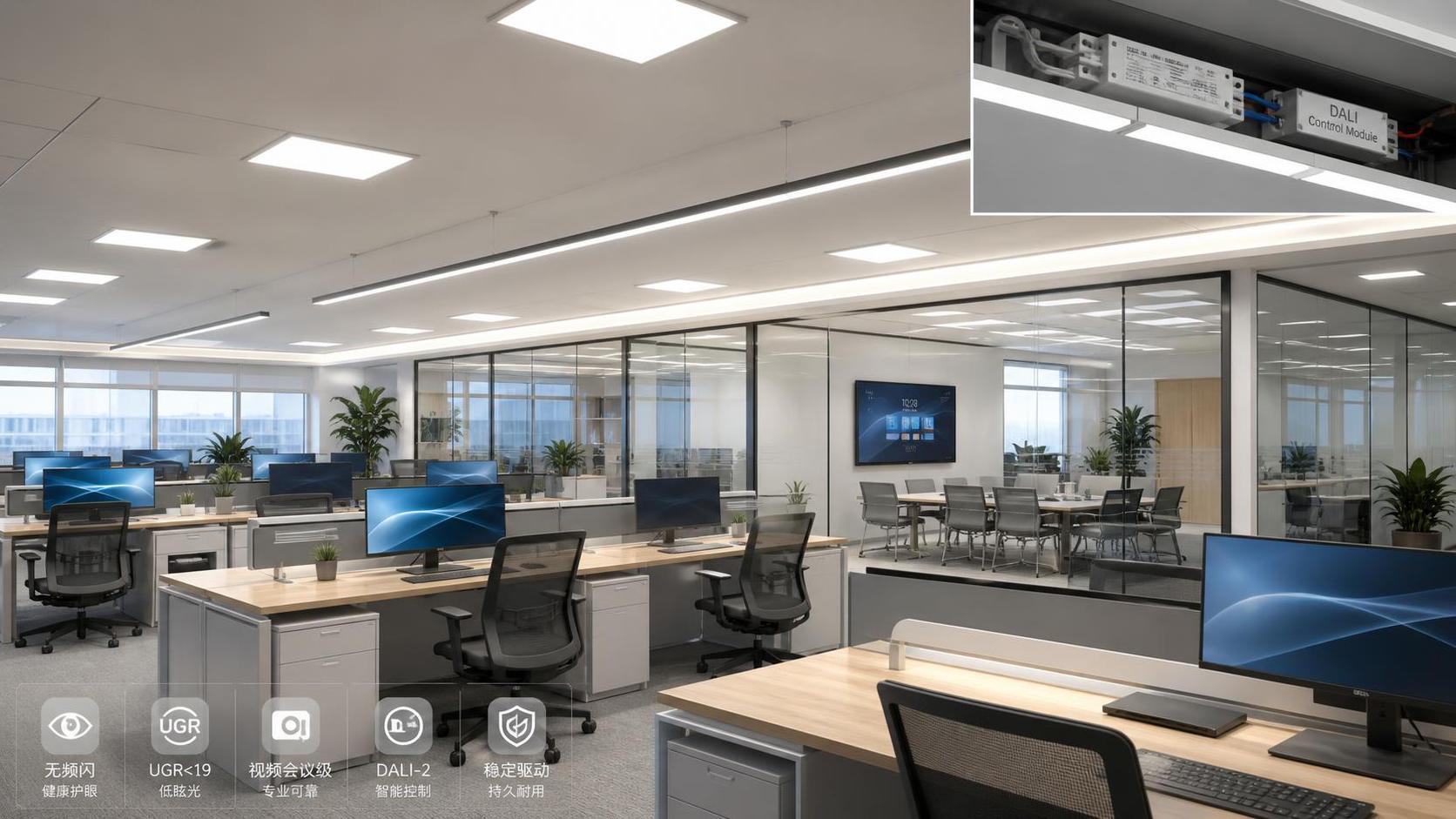 How to specify flicker-free commercial LED luminaires for offices