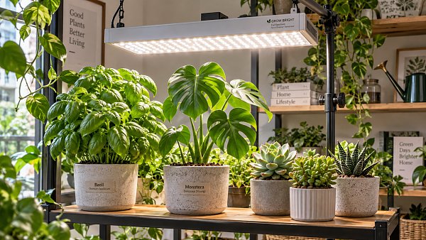 How full spectrum LED grow lights affect indoor plant growth
