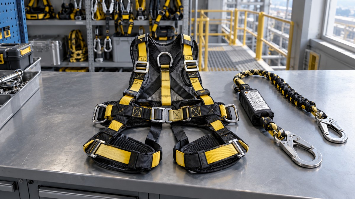 What belongs on a personal safety equipment list for work at height?