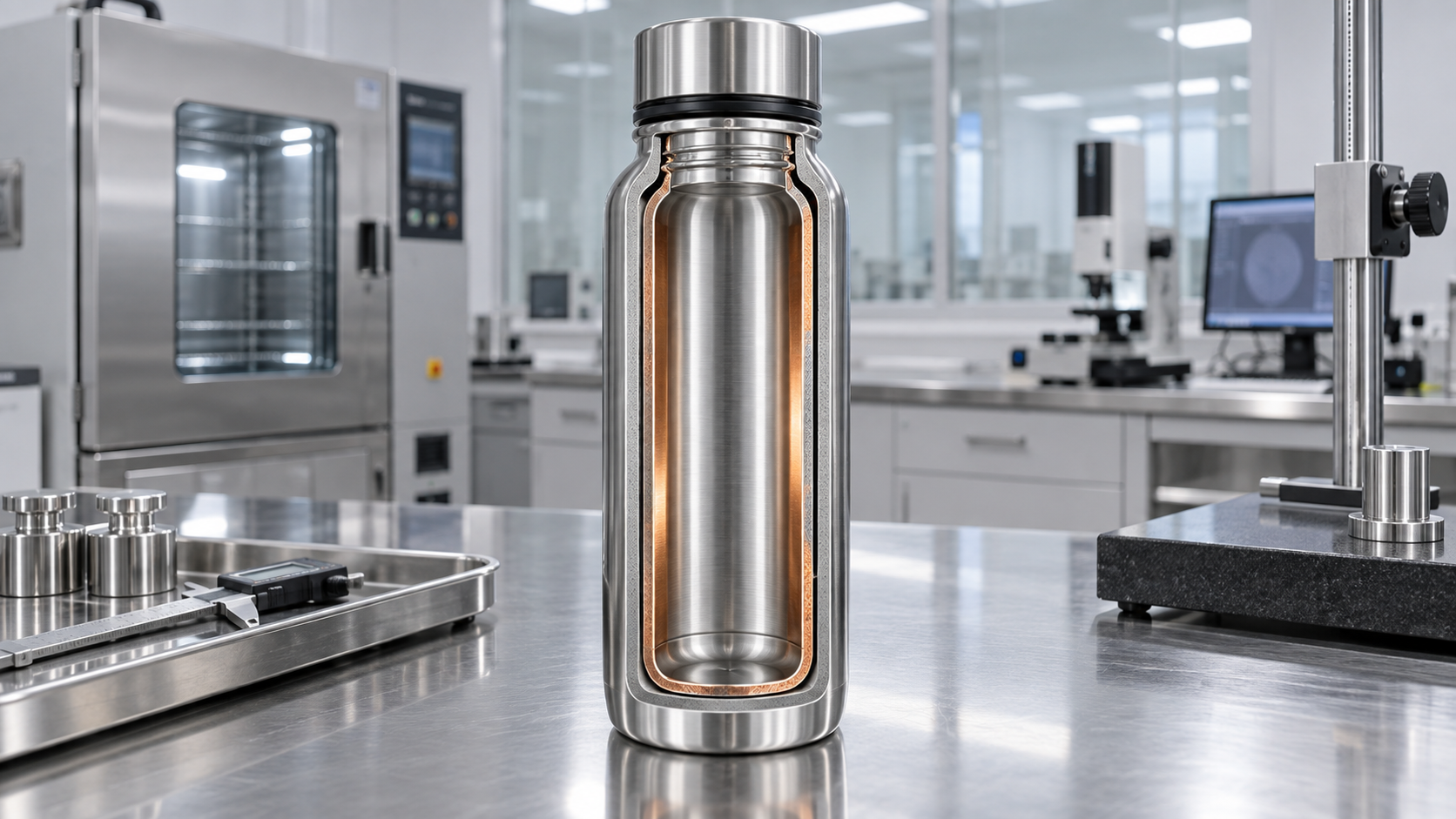 Does copper lining improve vacuum insulation in drinkware?