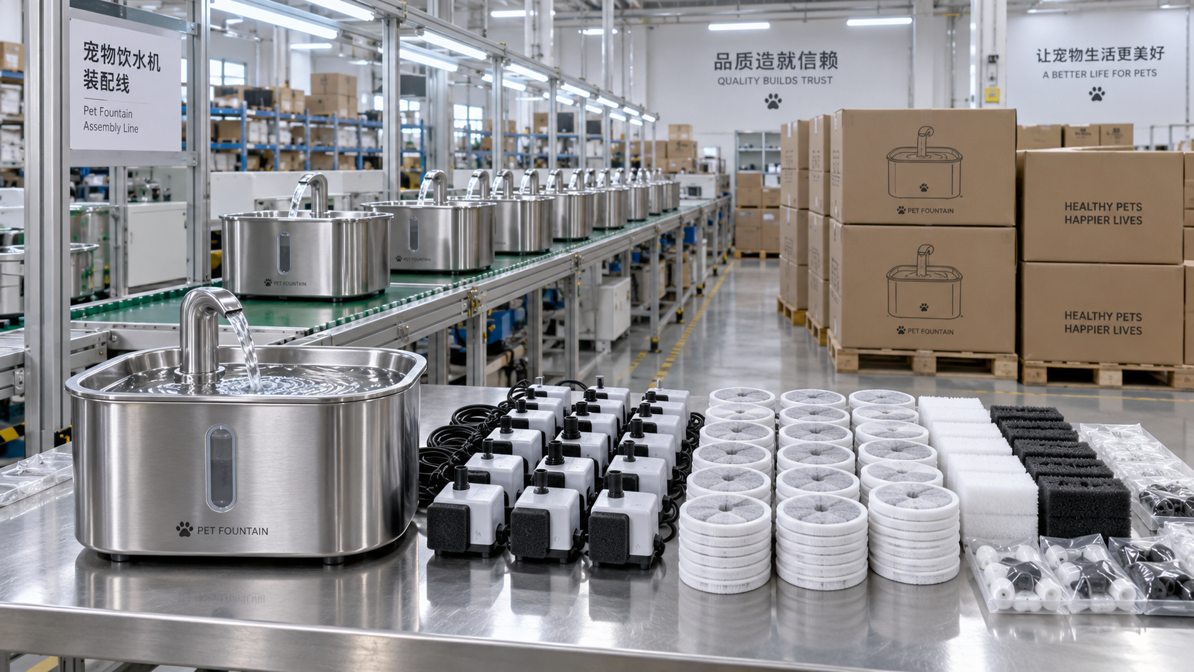 How order volume affects unit costs for private label pet fountains