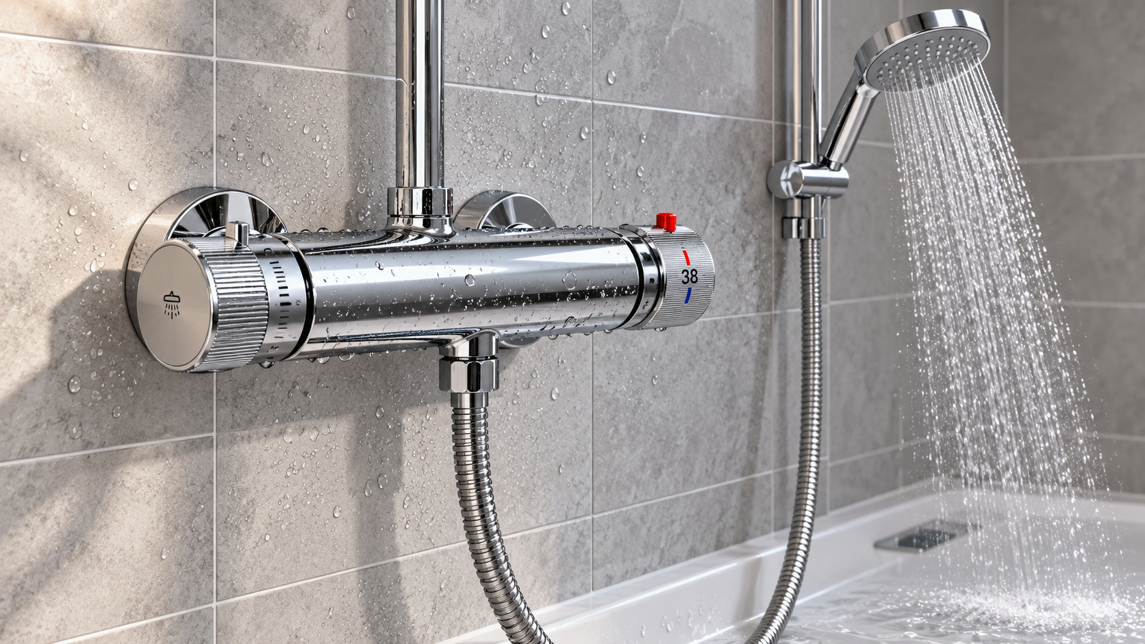 How to adjust water flow on a thermostatic shower mixer