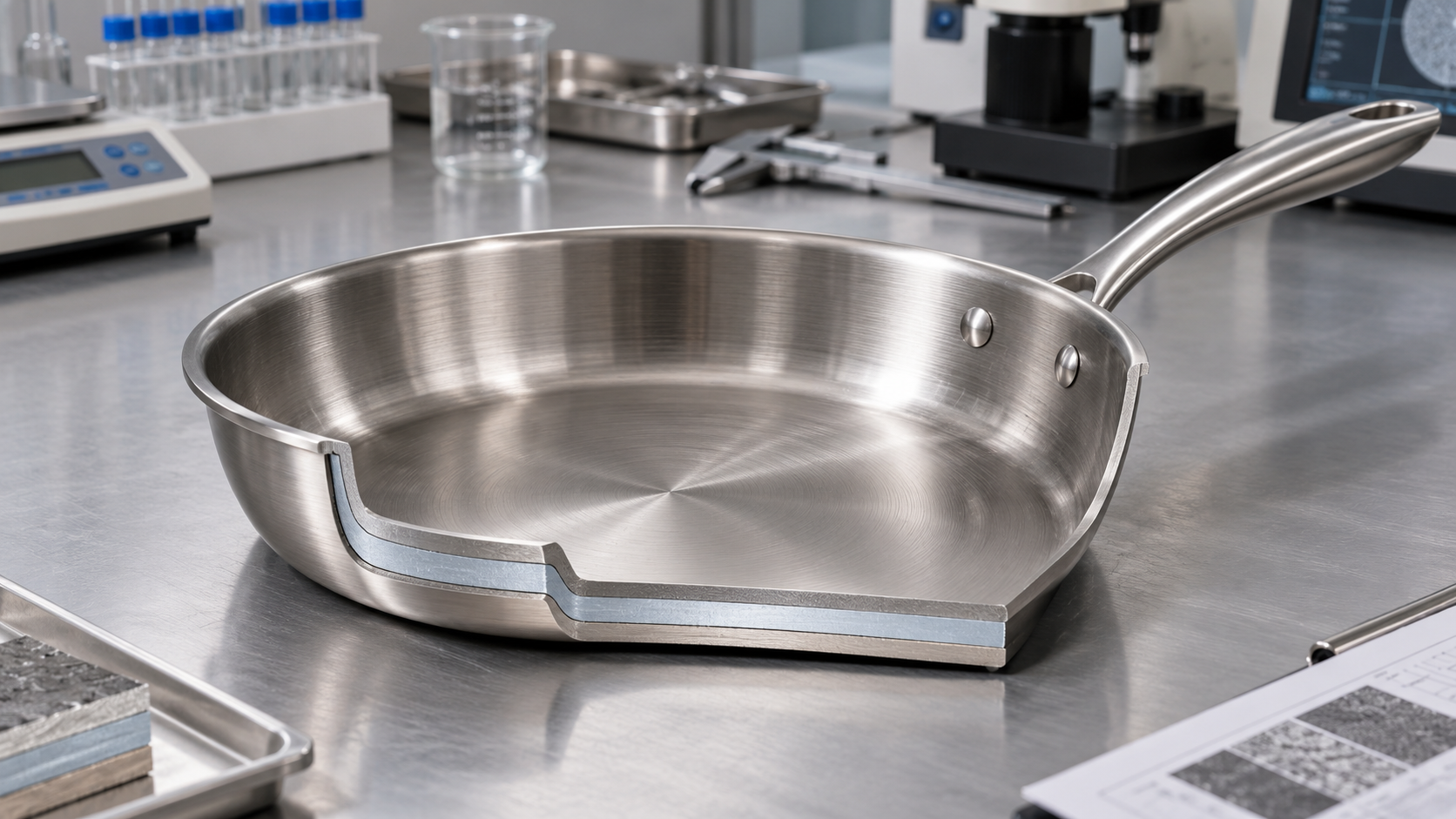 How thermal conductivity affects heat distribution in multi-ply pans