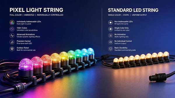 Pixel Mapped Lights vs Standard LED Strings: What Matters for Animated Displays?