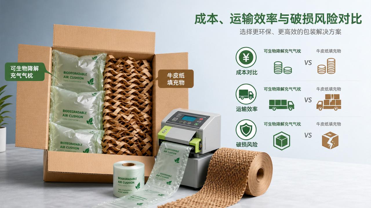Biodegradable Air Pillows vs Paper Fill: Cost and Damage Risk