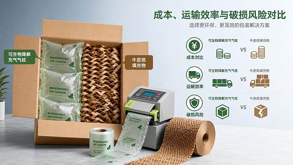 Biodegradable Air Pillows vs Paper Fill: Cost and Damage Risk