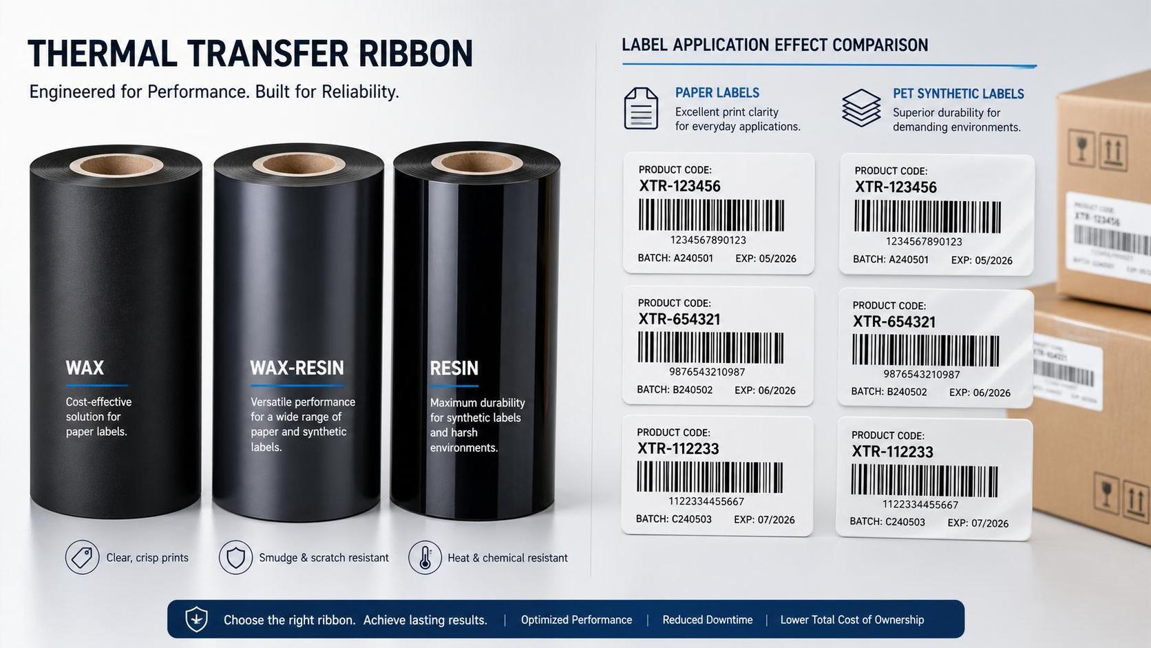 Thermal Transfer Ribbons: Wax, Resin, or Wax-Resin for Label Durability?