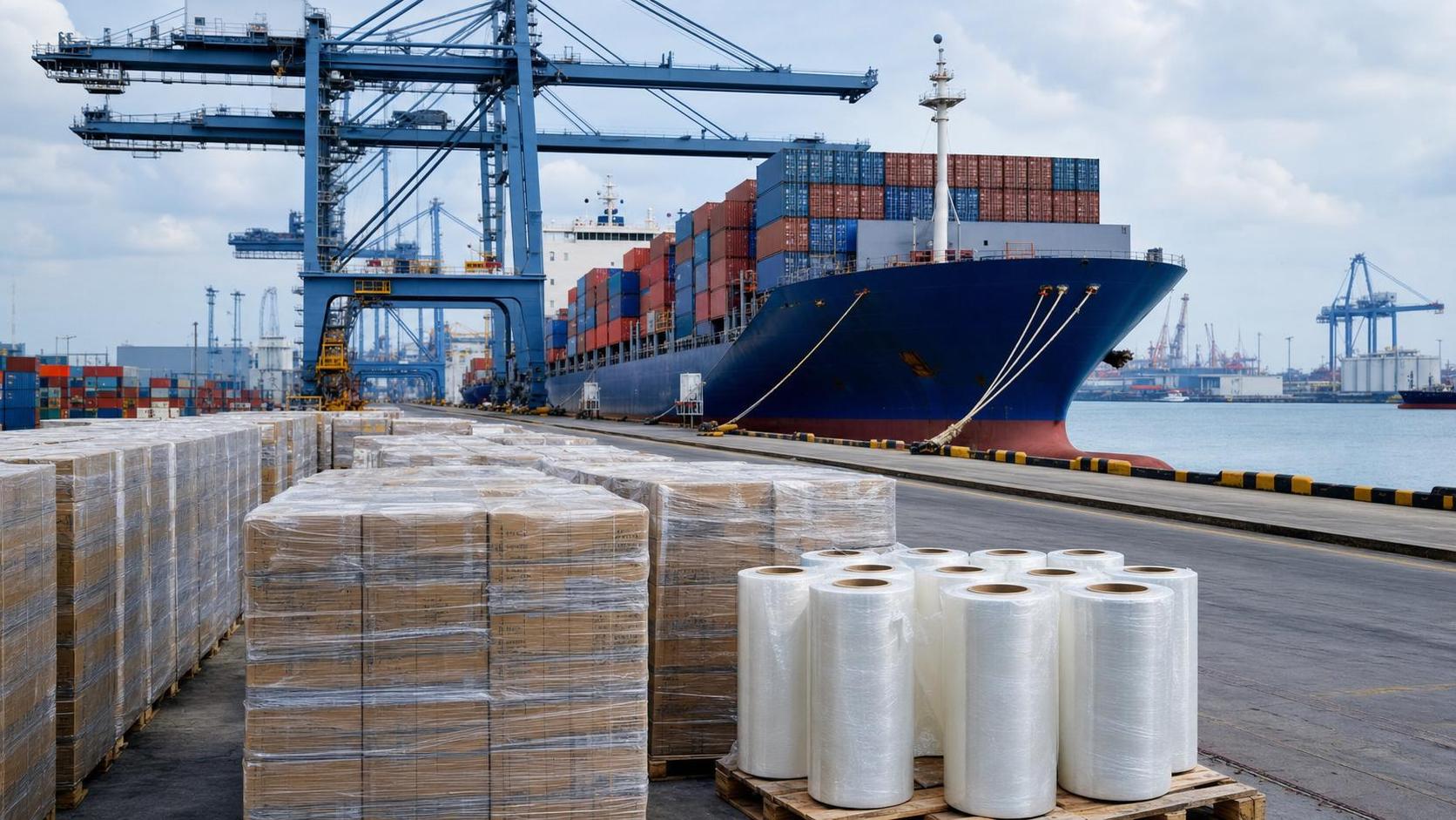 Ocean Freight Spike Adds USD 860 per FEU for Stretch Wrap Films
