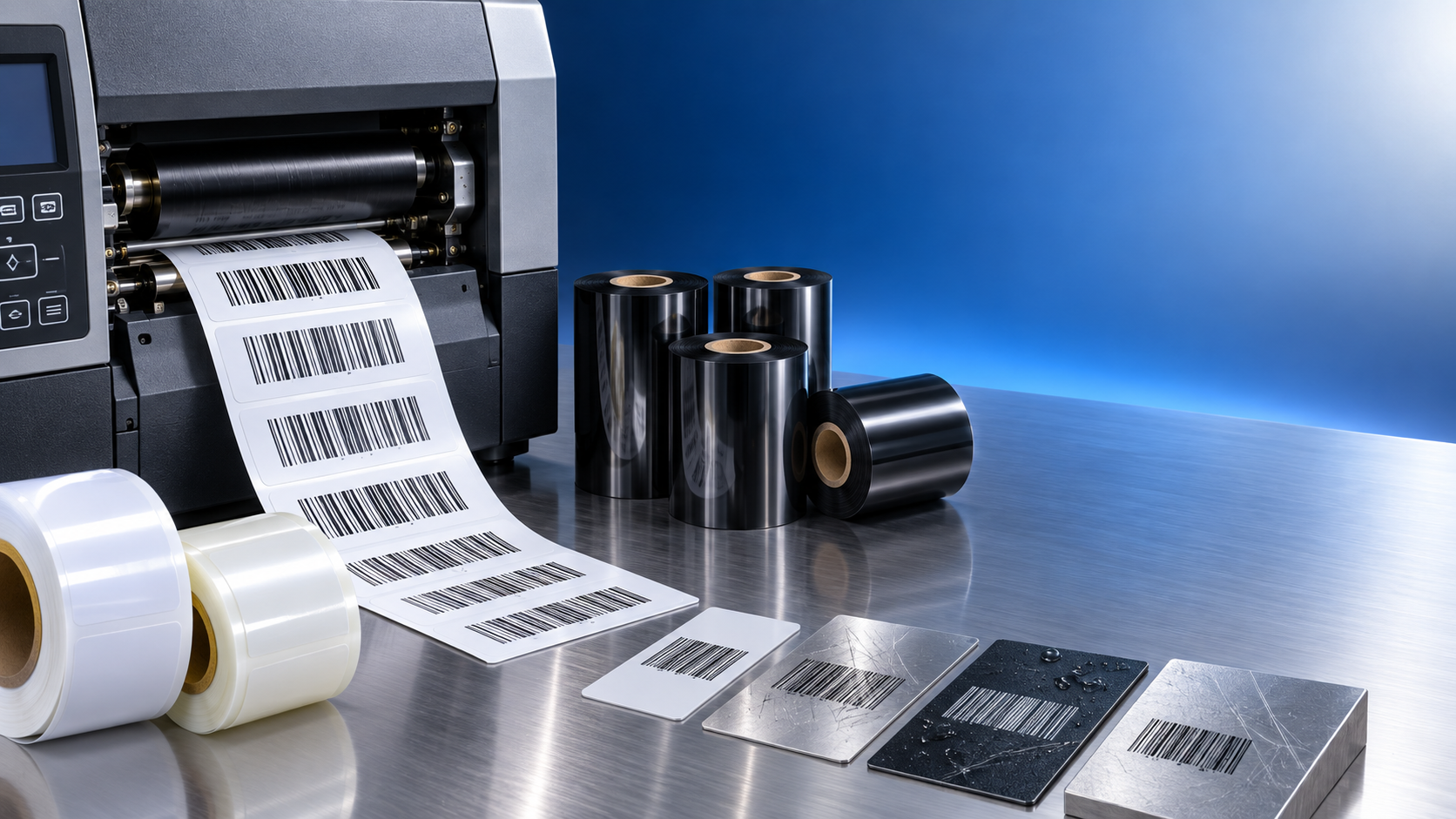 Which thermal ribbon inks prevent smudging on synthetic labels?