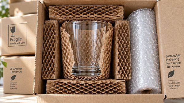 Is honeycomb paper as good as bubble wrap for glassware shipping?