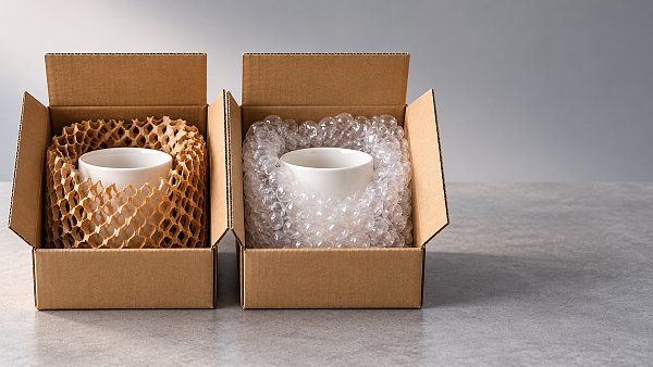 How does honeycomb paper compare with bubble wrap for cushioning?