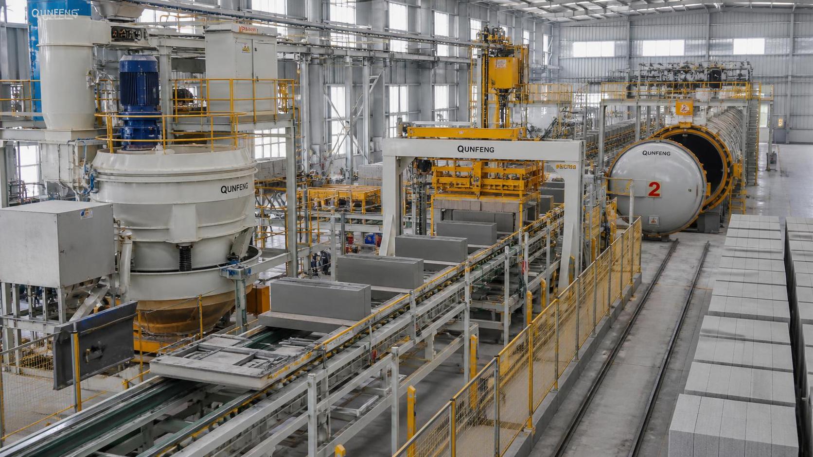 When does heavy building material equipment make sense for AAC block plants?