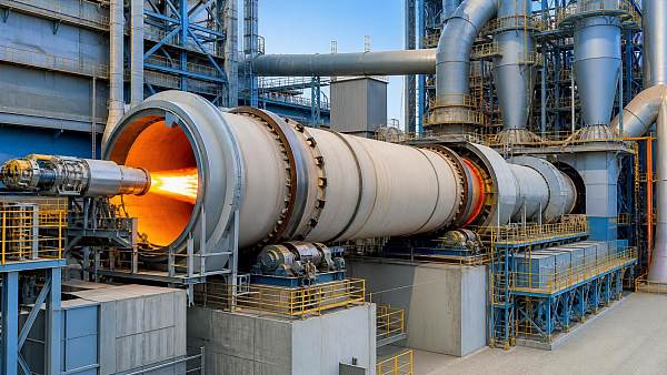 Which kiln upgrades cut fuel use in low-carbon cement production?
