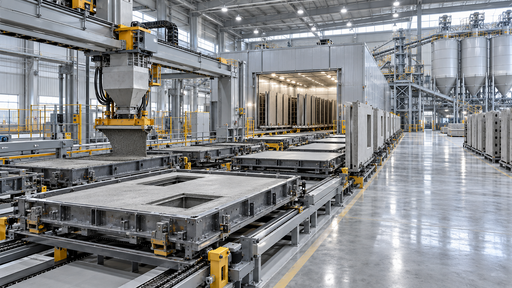 What drives precast concrete equipment price for a new plant?